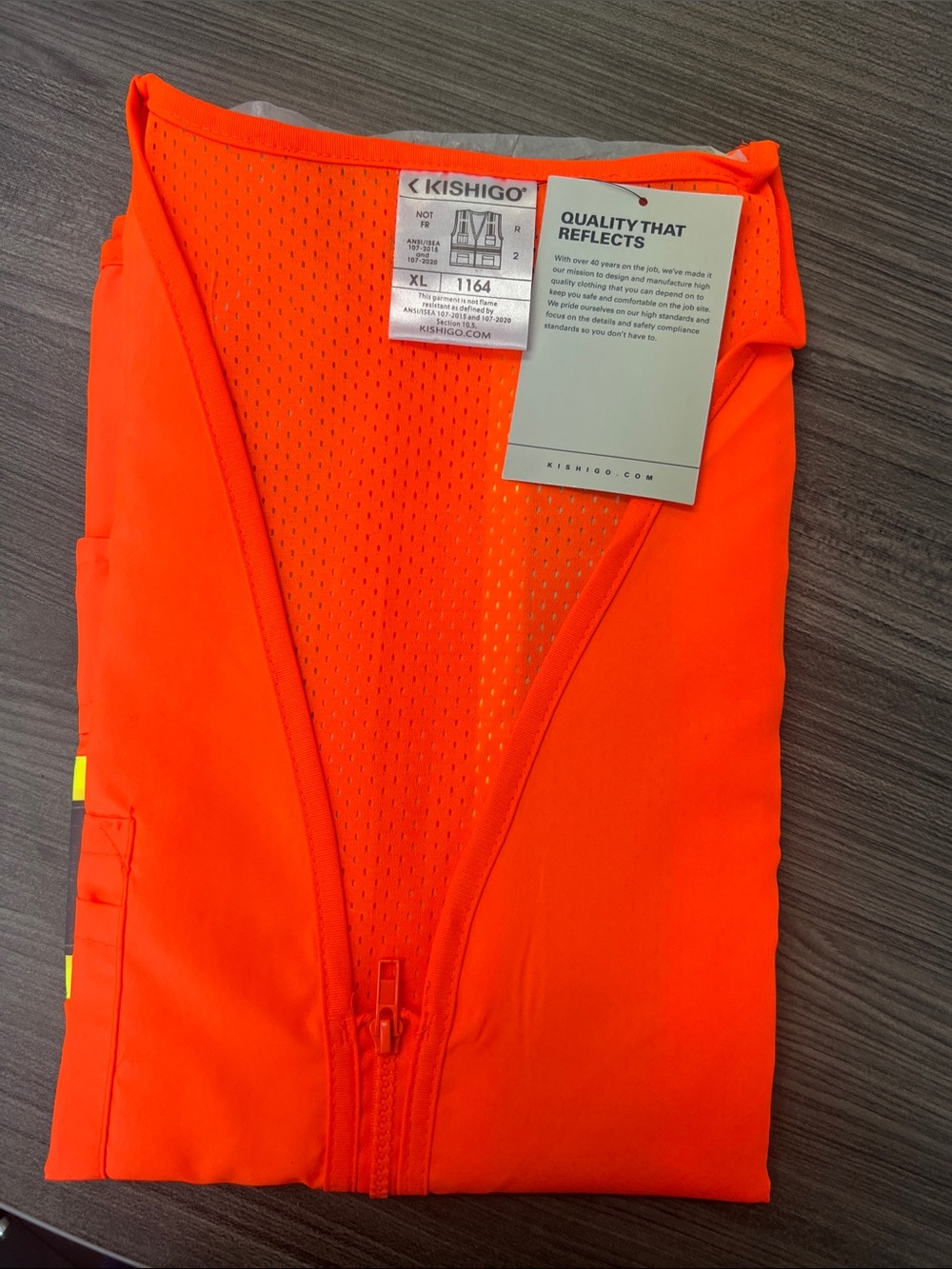 Kishigo 1164 High Visibility Orange Safety Vest Type R Class 2 Size XL NEW